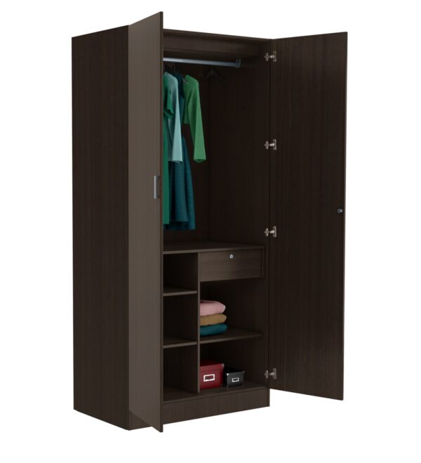 LivWoods | Modern Genesys Elegance 2 Door Wardrobe in Wenge Finish - Image 2