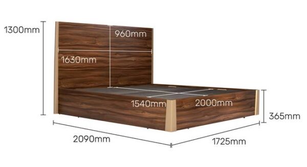 LivWoods | Dark Walnut Queen Bed with Functional Box Storage and Engineered Wood - Image 6